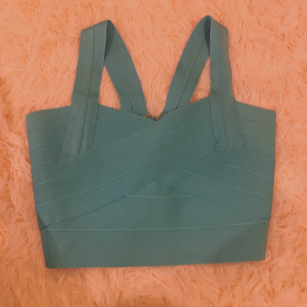 Blue Bandage Crop Top